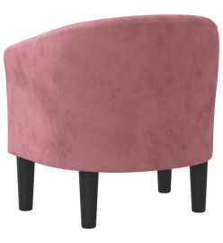 Fauteuil cabriolet rose velours