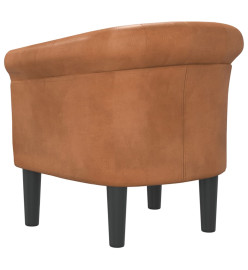 Fauteuil cabriolet marron similicuir