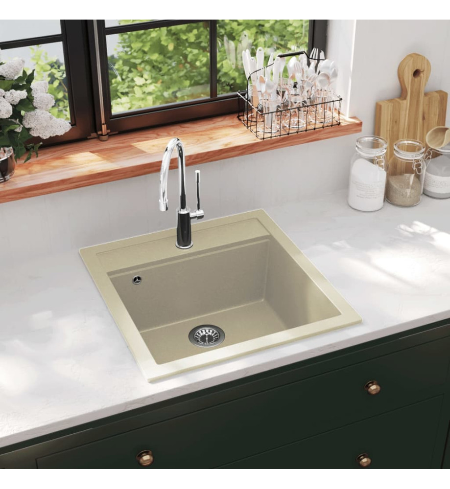 Évier de cuisine Granit Seul lavabo Beige