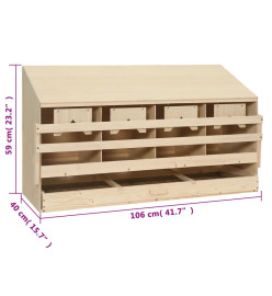 Pondoir 4 compartiments 106x40x59 cm bois de pin massif