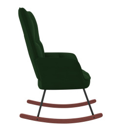 Chaise à bascule Vert foncé Velours