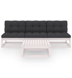 Salon de jardin 4 pcs avec coussins Bois de pin massif