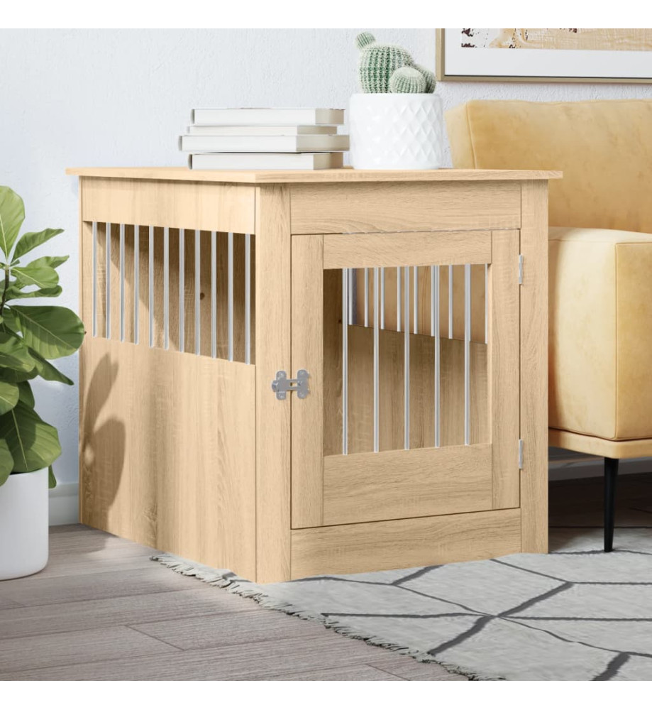 Meuble de cage pour chiens chêne sonoma 64,5x80x71 cm