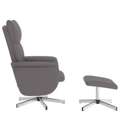 Fauteuil inclinable de massage avec repose-pied gris similicuir