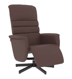 Fauteuil inclinable avec repose-pieds marron similicuir