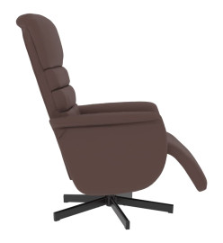 Fauteuil inclinable avec repose-pieds marron similicuir