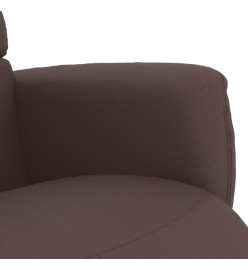 Fauteuil inclinable avec repose-pieds marron similicuir