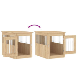 Meuble de cage pour chiens chêne sonoma 55x75x65 cm