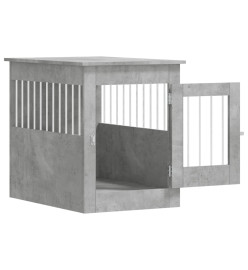 Meuble de cage pour chiens gris béton 55x80x68 cm