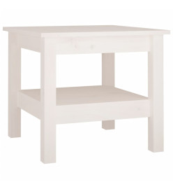 Table basse Blanc 45x45x40 cm Bois massif de pin