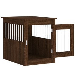 Meuble de cage pour chiens chêne marron 55x75x65 cm