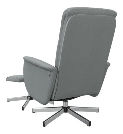 Fauteuil inclinable de massage et repose-pied gris clair tissu