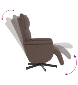 Fauteuil inclinable de massage repose-pieds marron similicuir