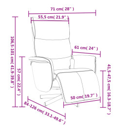 Fauteuil inclinable de massage repose-pieds marron similicuir