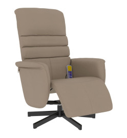 Fauteuil inclinable de massage repose-pieds cappuccino