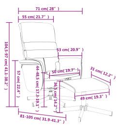 Fauteuil inclinable de massage avec repose-pied gris similicuir