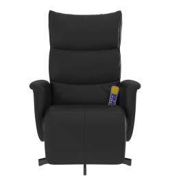 Fauteuil inclinable de massage repose-pieds noir similicuir