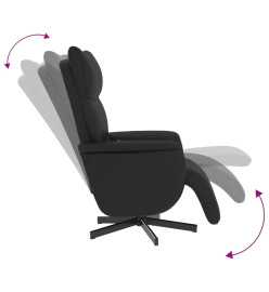 Fauteuil inclinable de massage repose-pieds noir similicuir