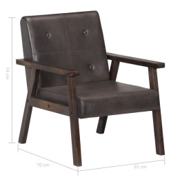 Fauteuil Gris Cuir véritable