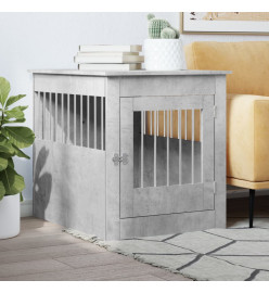 Meuble de cage pour chiens gris béton 64,5x80x71 cm