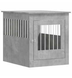 Meuble de cage pour chiens gris béton 64,5x80x71 cm