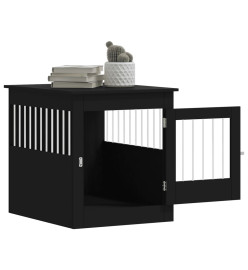 Meuble de cage pour chiens noir 64,5x80x71 cm bois d'ingénierie