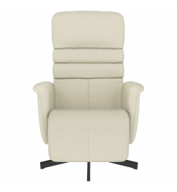 Fauteuil inclinable avec repose-pieds crème similicuir