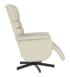 Fauteuil inclinable avec repose-pieds crème similicuir