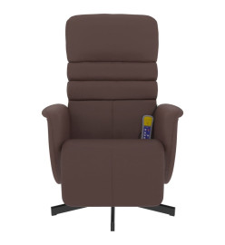 Fauteuil inclinable de massage repose-pieds marron similicuir