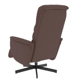 Fauteuil inclinable de massage repose-pieds marron similicuir