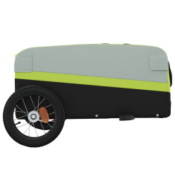 Remorque pour vélo noir et vert 30 kg fer