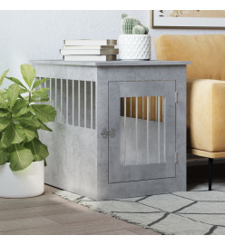 Meuble de cage pour chiens gris béton 55x75x65 cm