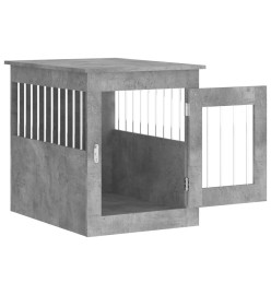 Meuble de cage pour chiens gris béton 55x75x65 cm