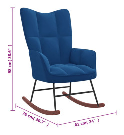 Chaise à bascule Bleu Velours