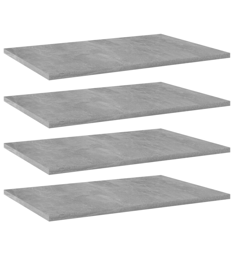 Panneaux de bibliothèque 4 pcs Gris béton 60x40x1,5cm Aggloméré