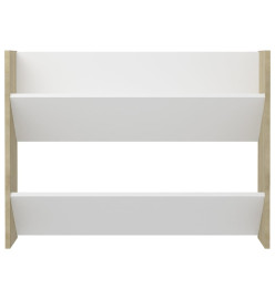 Armoires à chaussures murales 2 pcs Blanc et chêne 80x18x60 cm