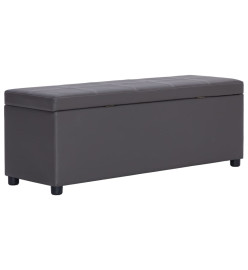 Banc avec compartiment de rangement 116 cm Gris Similicuir