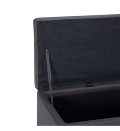 Banc avec compartiment de rangement 116 cm Gris Similicuir