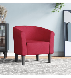 Fauteuil cabriolet rouge bordeaux tissu