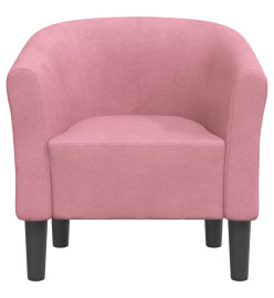 Fauteuil cabriolet rose velours