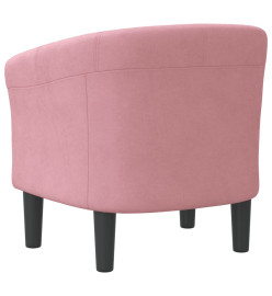 Fauteuil cabriolet rose velours