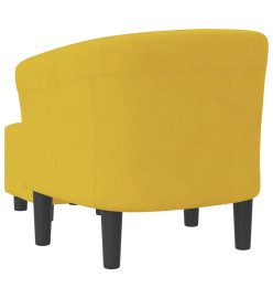 Fauteuil cabriolet avec repose-pied jaune velours