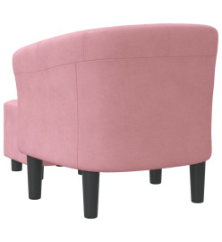 Fauteuil cabriolet avec repose-pied rose velours