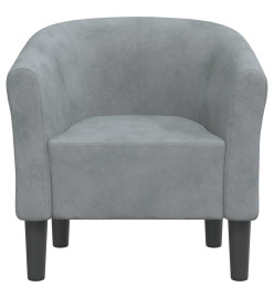 Fauteuil cabriolet gris foncé velours