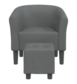 Fauteuil cabriolet avec repose-pied gris foncé tissu