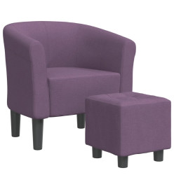 Fauteuil cabriolet avec repose-pied violet tissu