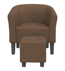 Fauteuil cabriolet avec repose-pied marron tissu