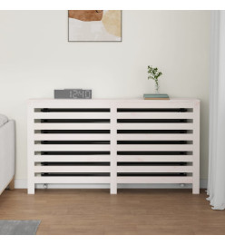 Cache-radiateur Blanc 153x19x84 cm Bois massif de pin