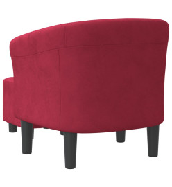 Fauteuil cabriolet avec repose-pied rouge bordeaux velours