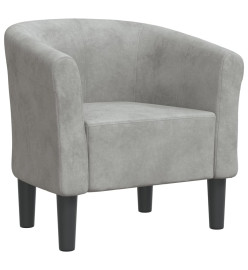 Fauteuil cabriolet gris clair velours